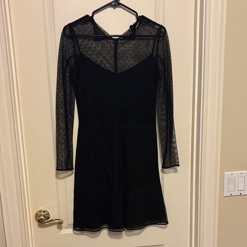 rag & bone Black Dress with Sheer Polka Dot